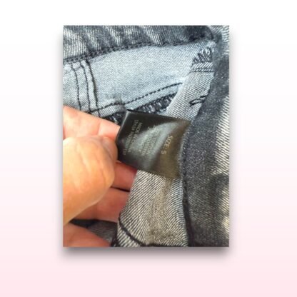 Grey Wash Distressed Jean Shorts – Size S - Image 3