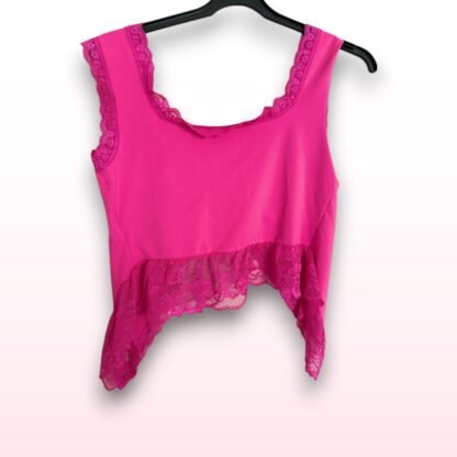 Lace Trim Tie Front Top – Size S - Image 3