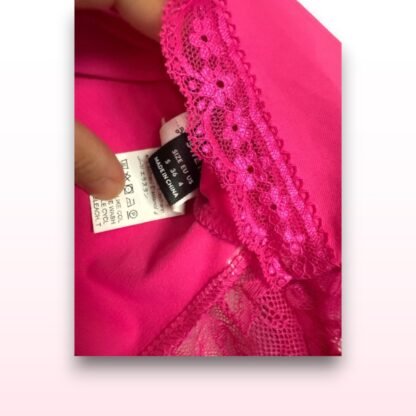 Lace Trim Tie Front Top – Size S - Image 4