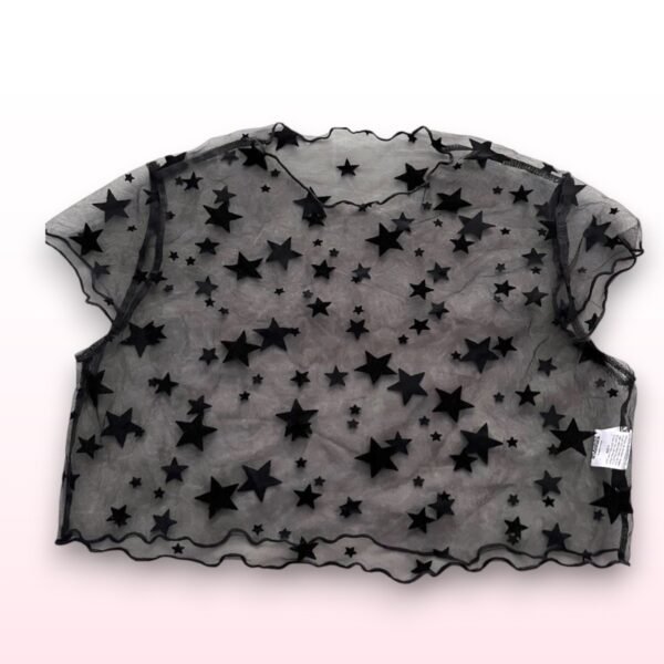 Mesh Star Crop Top – Size Medium - Image 2
