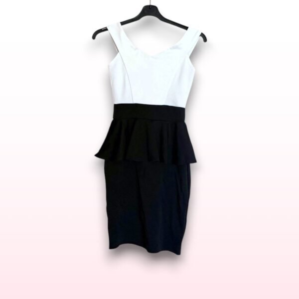 QUIZ Peplum Dress with Sequin Waistband - UK 8 - Image 2