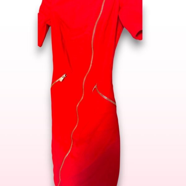 Red Zipper Midi Dress – Size Small / EU 34 - Image 3