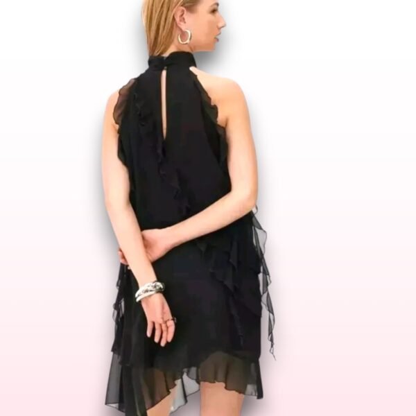 Rita Ora Black Ruffle Halter Dress – UK 16 - Image 2