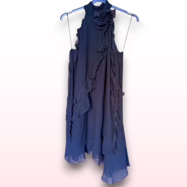 Rita Ora Black Ruffle Halter Dress – UK 16 - Image 4