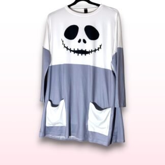 Skull Face Longline T-Shirt Dress – Size M