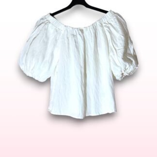 White Off-Shoulder Puff Sleeve Top - Size XS