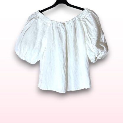 White Off-Shoulder Puff Sleeve Top - Size XS