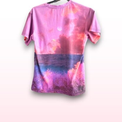 Womens Sunset Ocean Print T-Shirt – Size Large - Image 2
