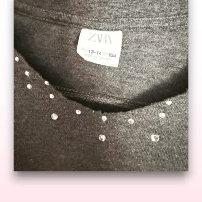 ZARA Girls Cropped Diamante Jumper – Age 13-14 - Image 3