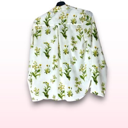 Leaf Print Button-Up Blouse – Size M - Image 2