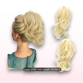 12" Platinum Blonde Curly Ponytail Clip-In Hair Extension