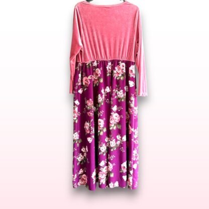 Velvet & Floral Maxi Dress – Size 3XL - Image 2