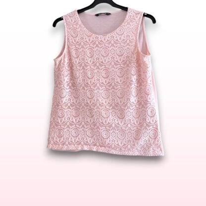 Baby Pink Lace Front Vest Top – Size 14