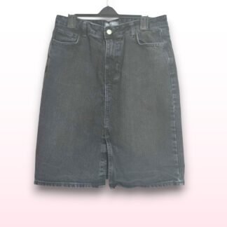 Black Denim Midi Skirt – Size 14