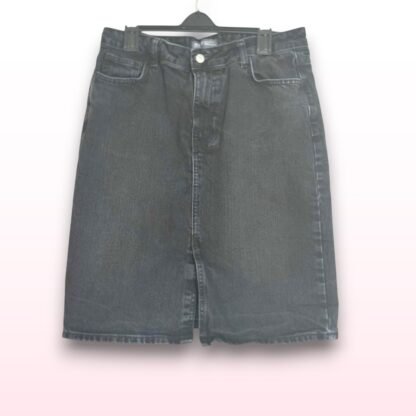 Black Denim Midi Skirt – Size 14