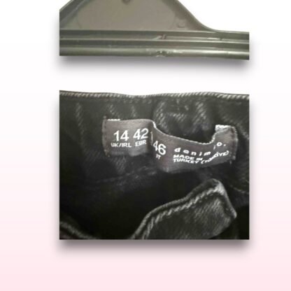 Black Denim Midi Skirt – Size 14 - Image 3