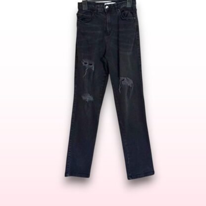 Black Ripped Straight Leg Jeans – Size 10