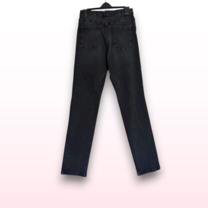 Black Ripped Straight Leg Jeans – Size 10 - Image 2