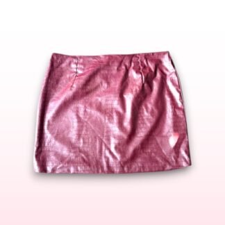 Burgundy Faux Leather Mini Skirt – Size 22