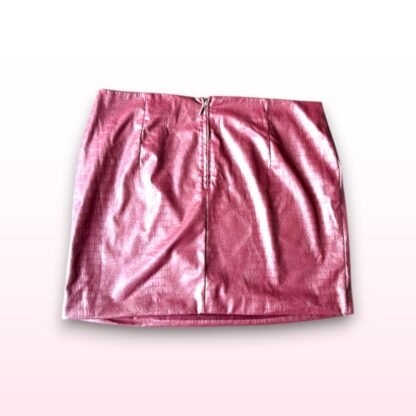 Burgundy Faux Leather Mini Skirt – Size 22 - Image 2