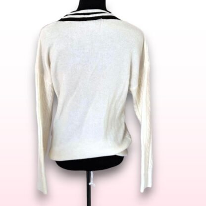 Cable Knit Varsity Jumper – Size XS - Image 2