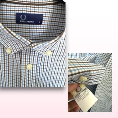 Fred Perry Checked Short Sleeve Shirt – Size Large - Image 3