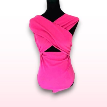 Fuchsia Off-Shoulder Crossover Bodysuit – Size L - Image 2