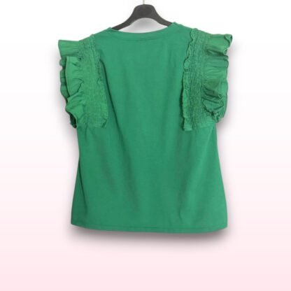 Green Ruffle Sleeve T-Shirt – UK 10 - Image 2