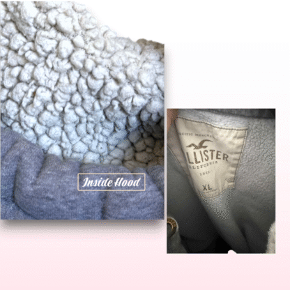 Hollister Grey Fleece-Lined Hoodie – Size XL - Image 3