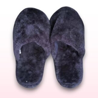 Navy Blue Fluffy Slip-On Slippers – UK Size 5