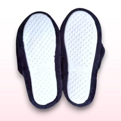 Navy Blue Fluffy Slip-On Slippers – UK Size 5 - Image 2