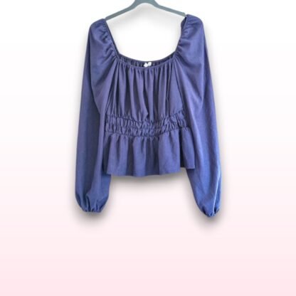 Navy Crinkle Milk Maid Top – Size 20