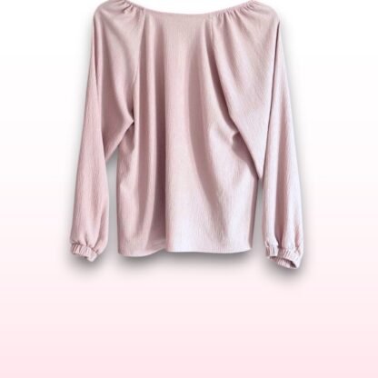 Pale Pink Plissé Button-Up Blouse – UK 14 - Image 2