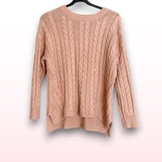 Pink Cable Knit Jumper – Size M (UK 10-12)