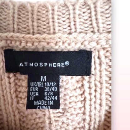 Pink Cable Knit Jumper – Size M (UK 10-12) - Image 2