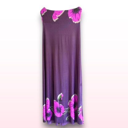 Purple Floral Boobtube Maxi Dress – Size L - Image 2