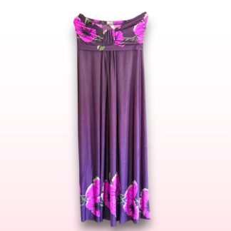 Purple Floral Boobtube Maxi Dress – Size L