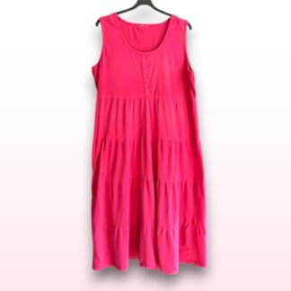 Sleeveless Pink Tiered Maxi Dress – Size 24