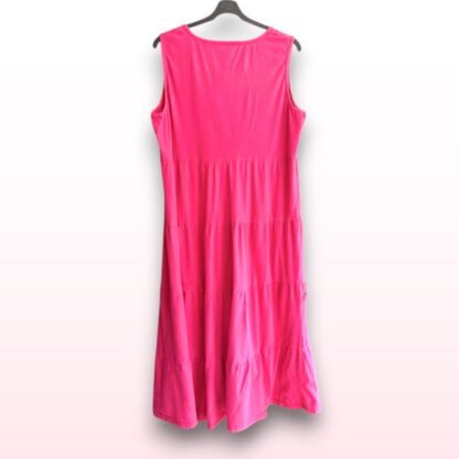 Sleeveless Pink Tiered Maxi Dress – Size 24 - Image 2