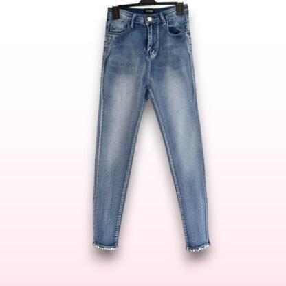 Sparkly Diamante & Pearl Skinny Jeans – Small