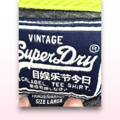 Vintage Superdry Grey T-Shirt – Size Large - Image 3