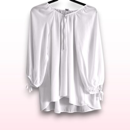 White Zip Back Blouse – UK 14