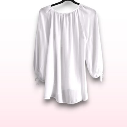 White Zip Back Blouse – UK 14 - Image 2