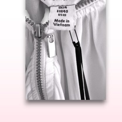 White Zip Back Blouse – UK 14 - Image 3