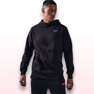 BoohooMAN Black Hoodie – Size M