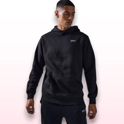 BoohooMAN Black Hoodie – Size M