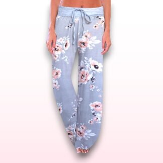 Floral Wide-Leg Loungewear Bottoms – Size M