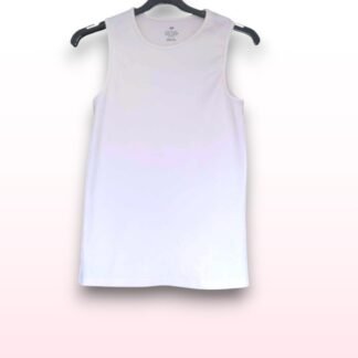 White Ribbed Sleeveless Vest – Age 14