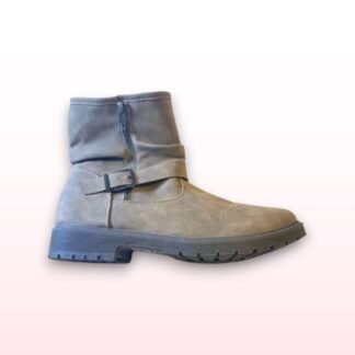 Ladies Zip Up Buckle Biker Boots - UK 6