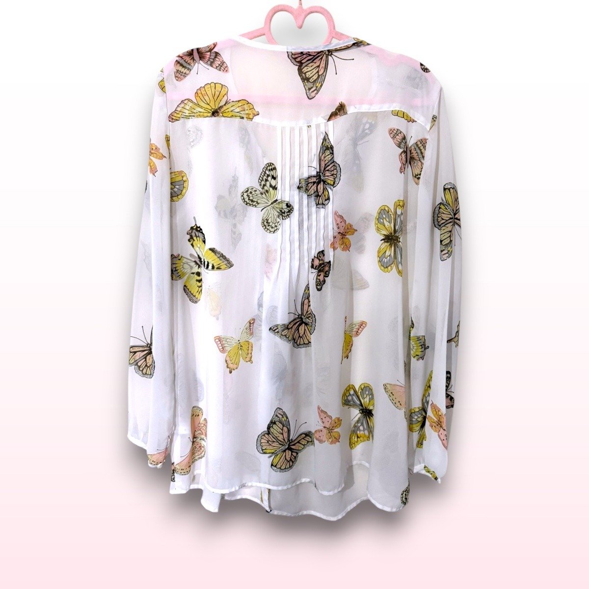 Butterfly Print Chiffon Blouse – Size UK 12 - Image 2